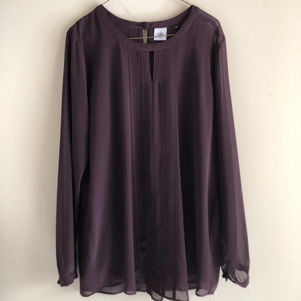 CAbi Long Sleeved Plum Entice Blouse
